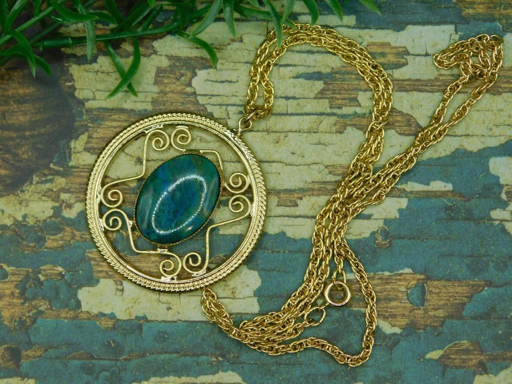 AZURITE PENDANT NECKLACE ROCK STONE LAPIDARY SPECIMEN (1 of 3)