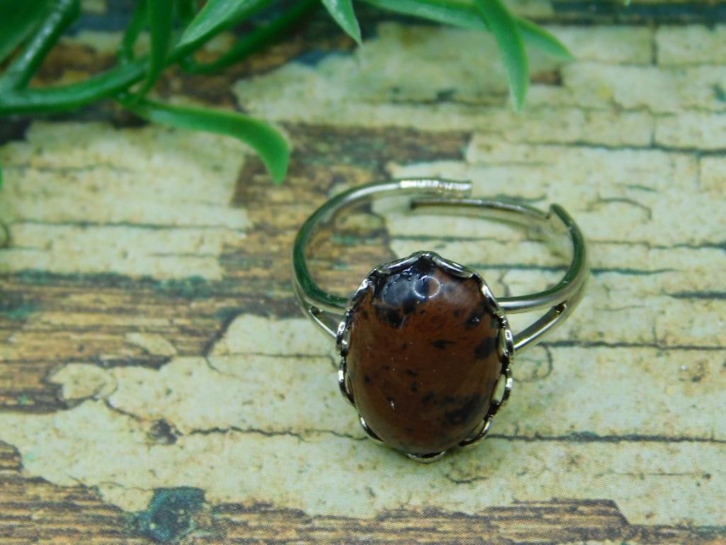 MAHOGANY OBSIDIAN RING ROCK STONE LAPIDARY SPECIMEN (1 of 3)