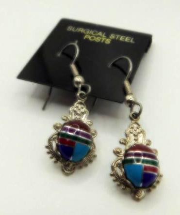 GENUINE STONE EARRINGS ROCK STONE LAPIDARY SPECIMEN: GENUINE STONE EARRINGS ROCK STONE LAPIDARY SPECIMEN