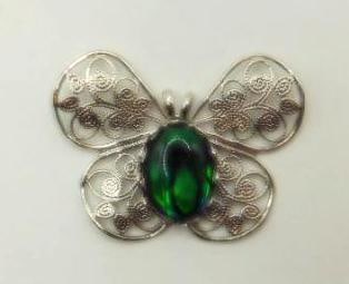 ABALONE STONE BUTTERFLY PENDANT ROCK STONE LAPIDARY SPECIMEN (1 of 2)