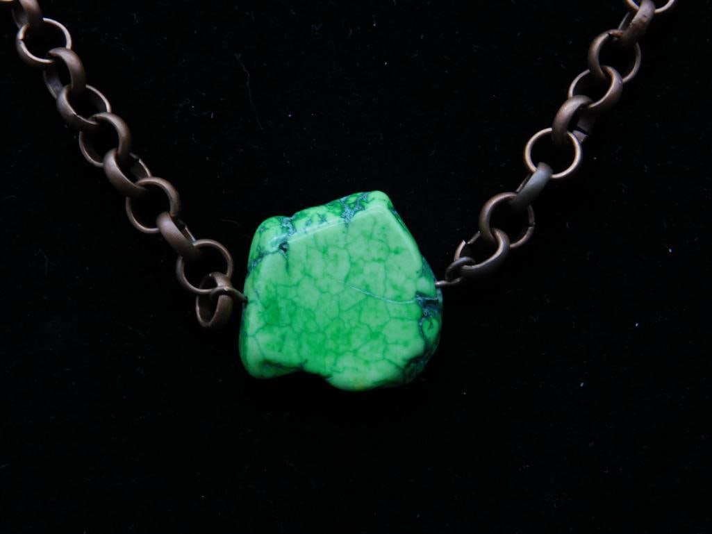 GENUINE STONE PENDANT ON CHAIN NECKLACE (1 of 3)