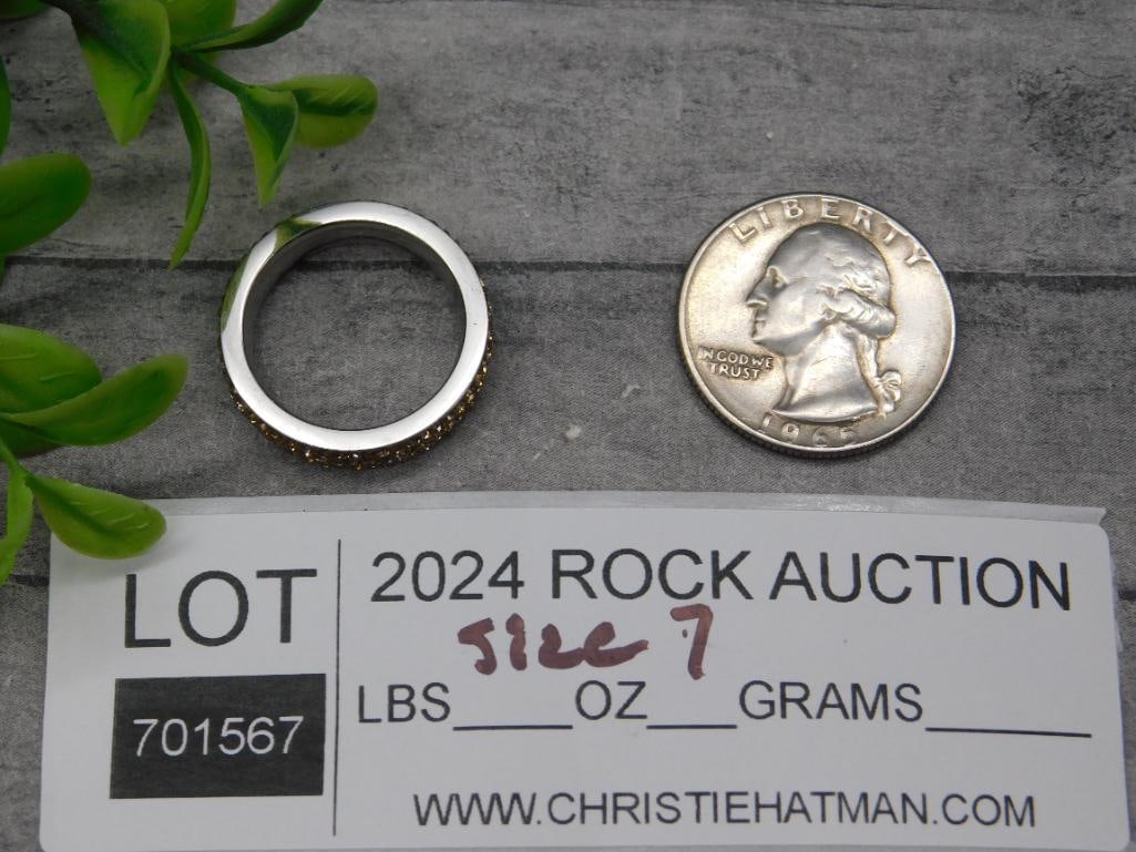 STONE RING ROCK STONE LAPIDARY SPECIMEN - 2