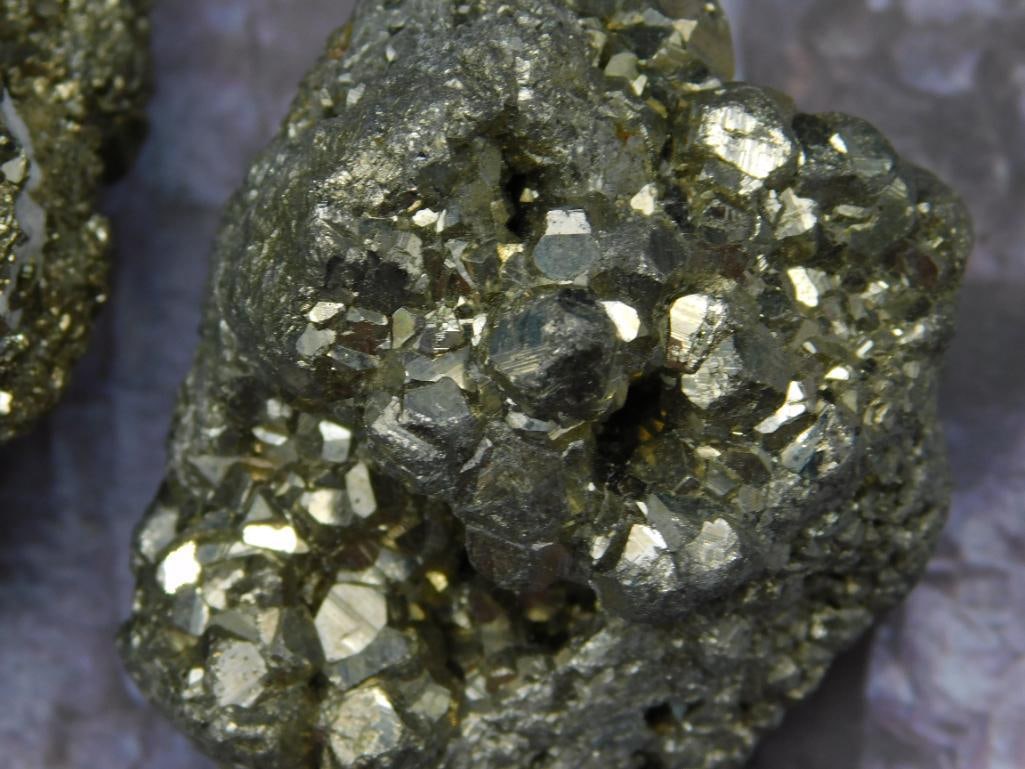 Two Pyrite Cluster Specimens with Crystalline Structure - 2