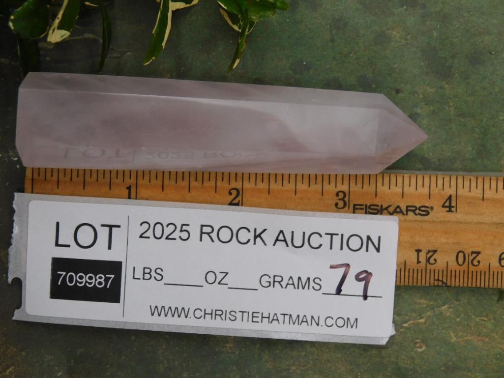 Rose Quartz Crystal Point, 79 Grams ROCK STONE LAPIDARY SPECIMEN: Rose Quartz Crystal Point, 79 Grams ROCK STONE LAPIDARY SPECIMEN