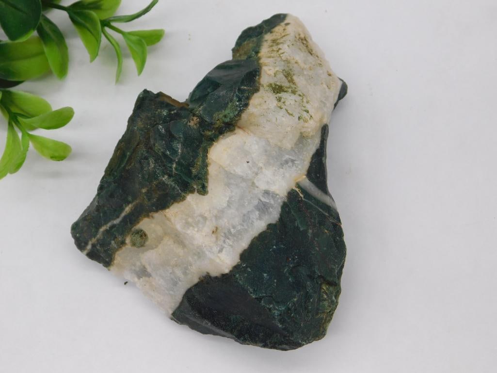 Green and White Zebra ROCK STONE LAPIDARY SPECIMEN (1 of 2)