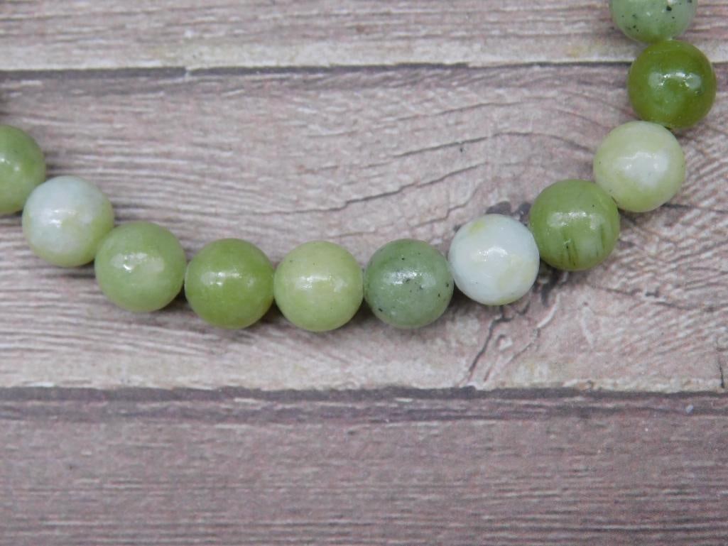 Green Stone Bead Stretch Bracelet - 2