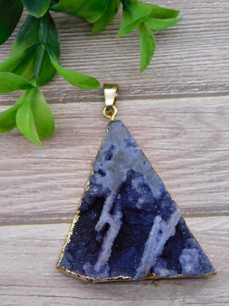 DRUZY QUARTZ PENDANT ROCK STONE LAPIDARY SPECIMEN (1 of 2)