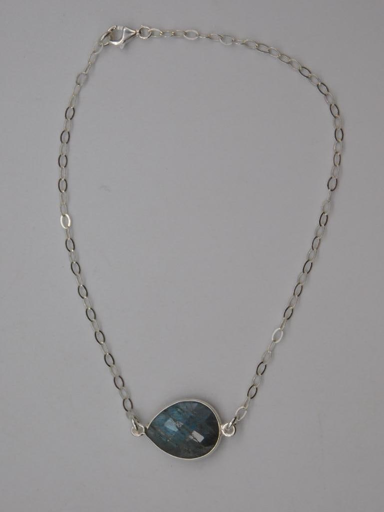 LABRADORITE STERLING SILVER BRACELET ROCK STONE LAPIDARY SPECIMEN (1 of 3)