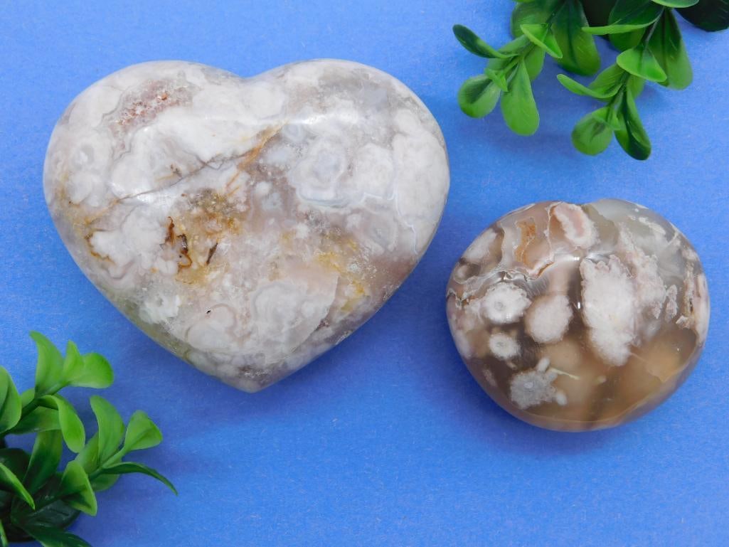 HATMANS FLOWER PETAL AGATE ROCK STONE LAPIDARY SPECIMEN (1 of 2)