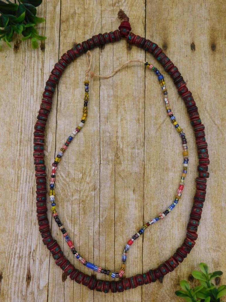 AFRICAN TRADE BEADS ROCK STONE LAPIDARY SPECIMEN (1 of 4)