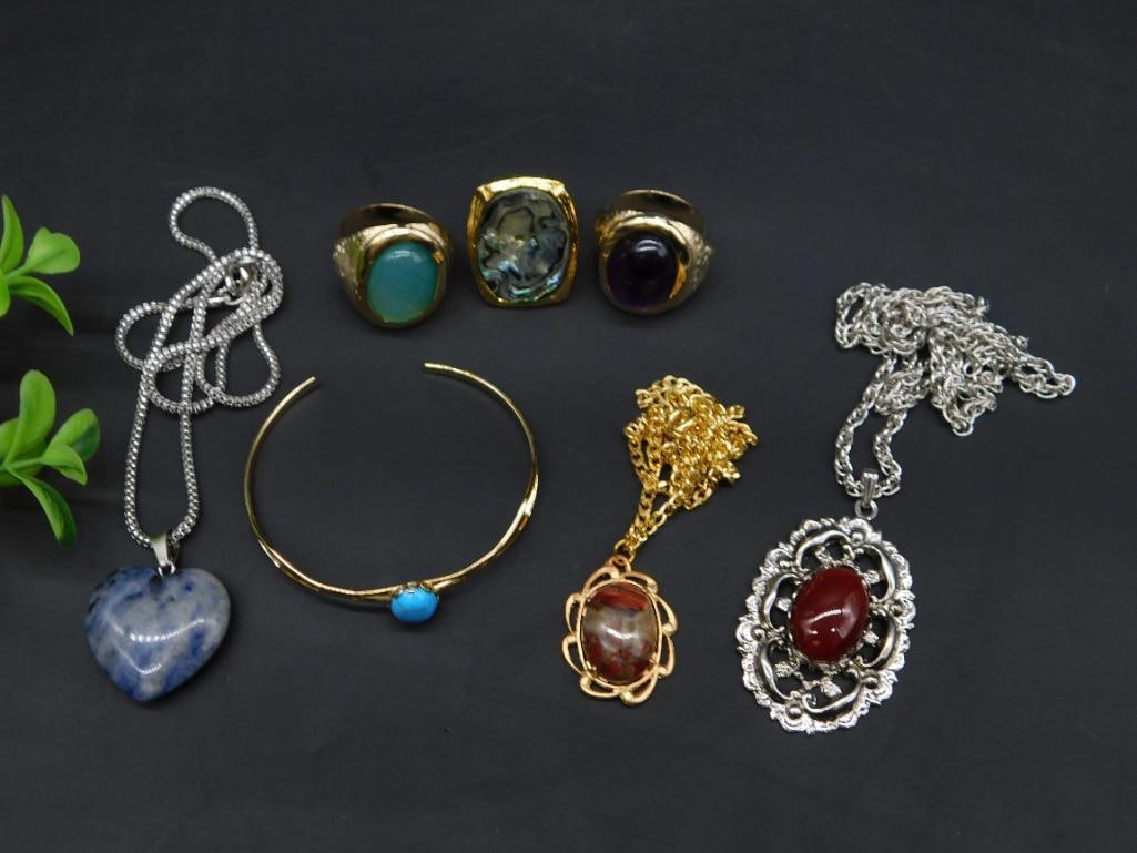 MIXED JEWELRY LOT ROCK STONE LAPIDARY SPECIMEN (1 of 2)