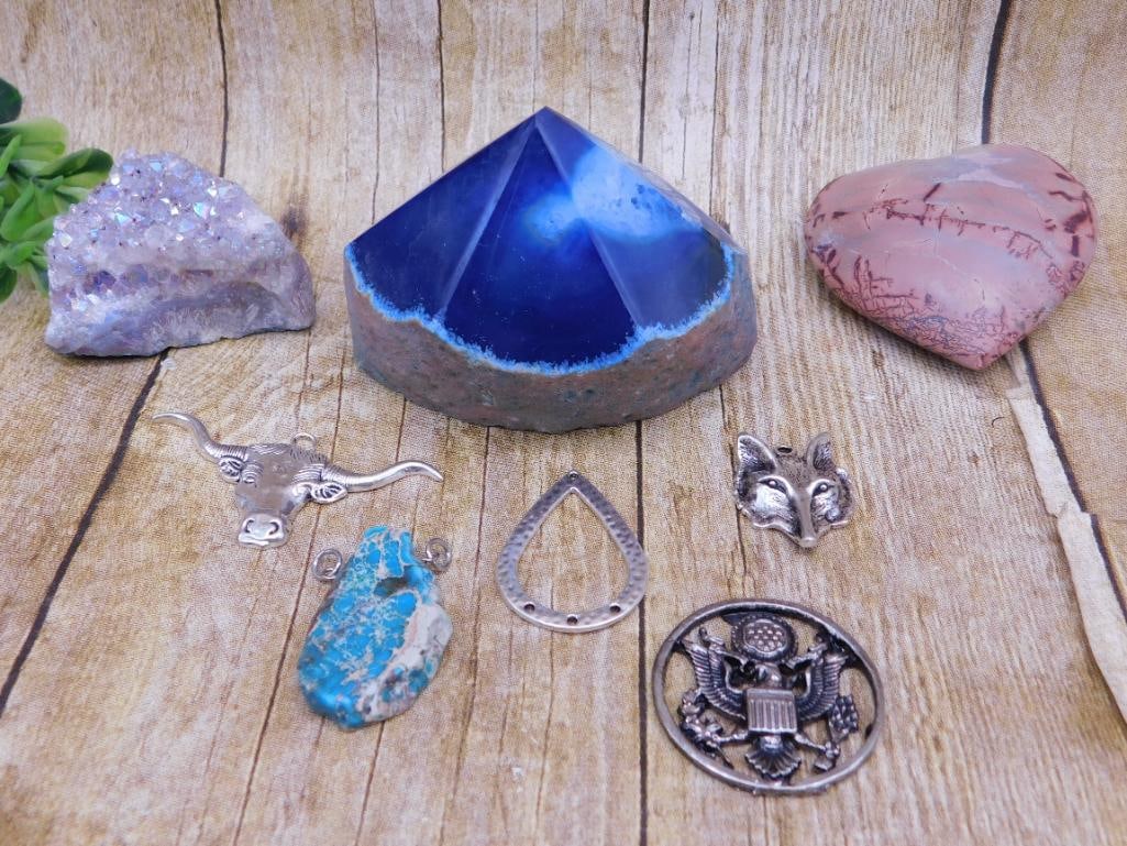 MIXED LOT ROCK STONE LAPIDARY SPECIMEN: MIXED LOT ROCK STONE LAPIDARY SPECIMEN