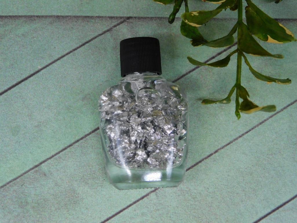 SILVER FLAKES IN BOTTLE ROCK STONE LAPIDARY SPECIMEN: SILVER FLAKES IN BOTTLE ROCK STONE LAPIDARY SPECIMEN