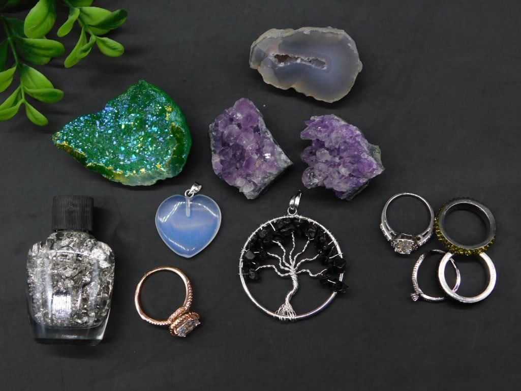 MIXED LOT ROCK STONE LAPIDARY SPECIMEN: MIXED LOT ROCK STONE LAPIDARY SPECIMEN