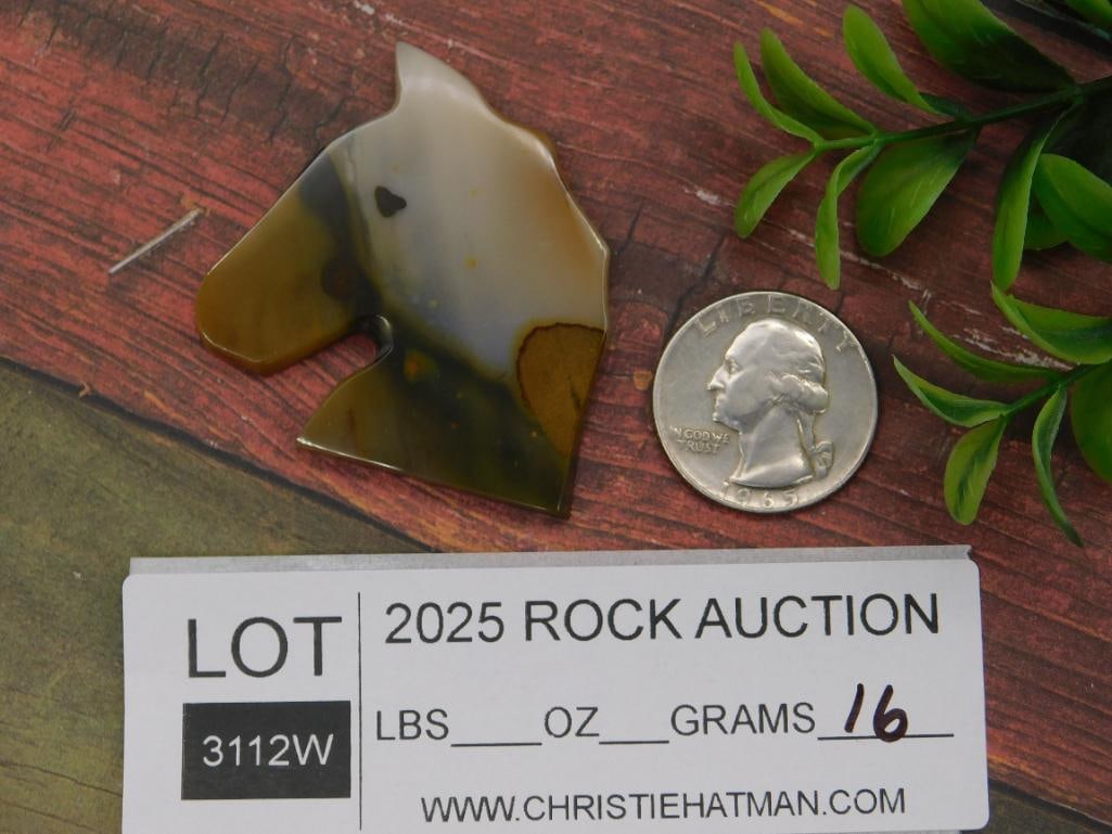 Horse-Shaped Stone Cabochon With Patterns - 2