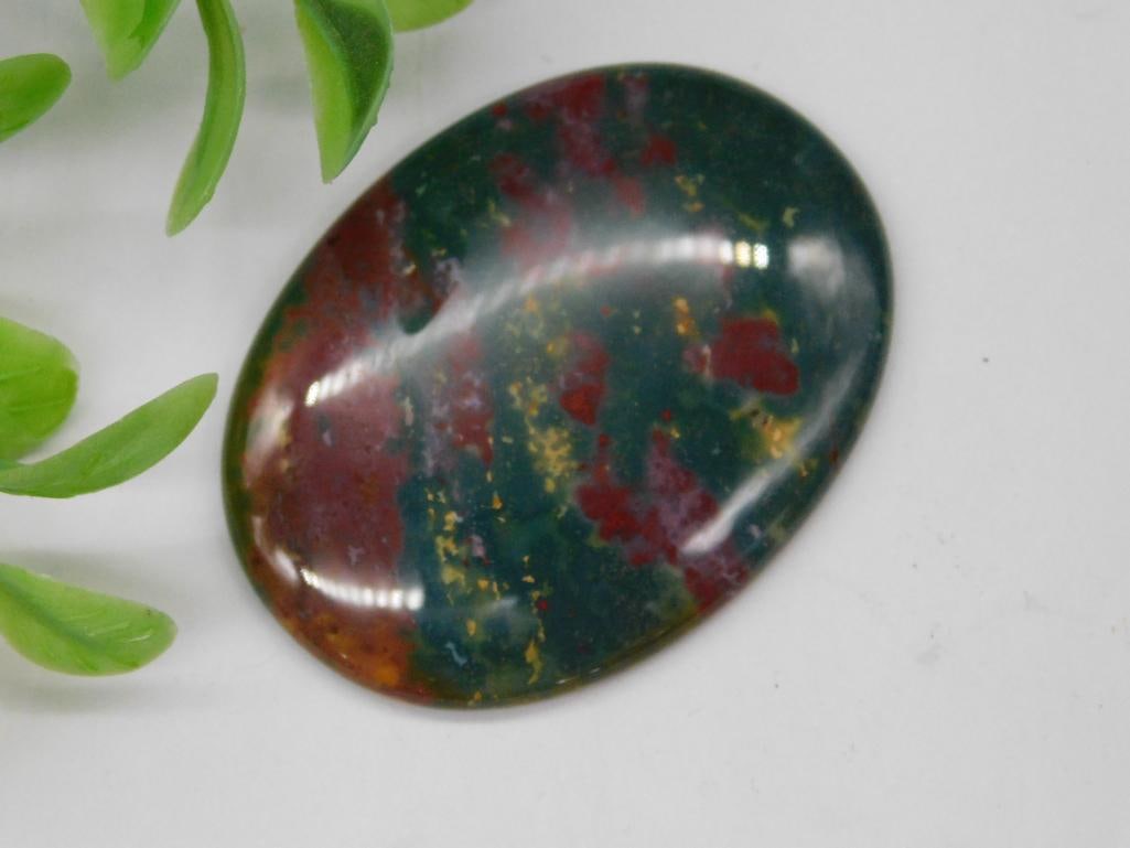 BLOODSTONE CABOCHON ROCK STONE LAPIDARY SPECIMEN (1 of 1)