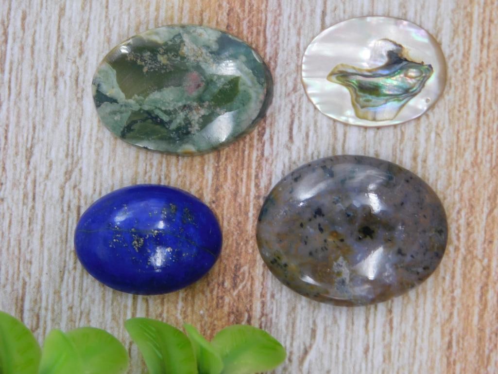 MIXED CABOCHON LOT ROCK STONE LAPIDARY SPECIMEN: MIXED CABOCHON LOT ROCK STONE LAPIDARY SPECIMEN