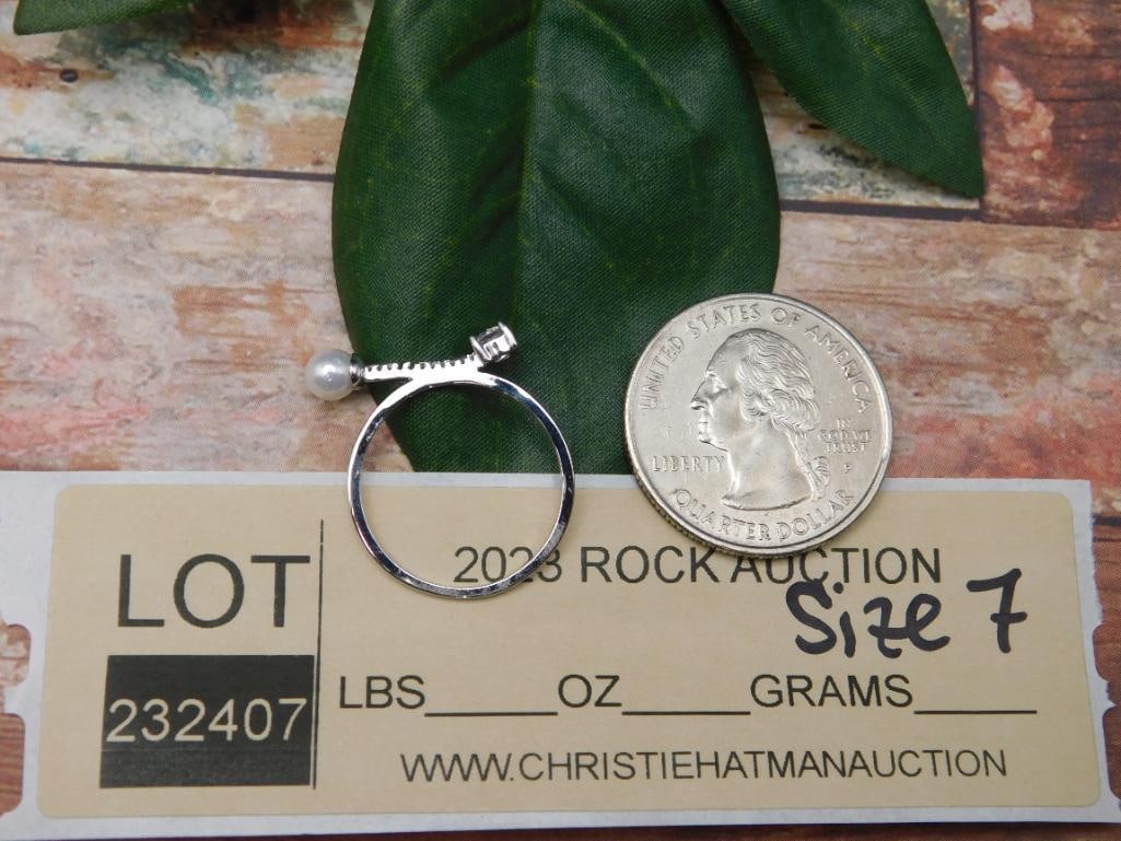 GENUINE STONE RING SIZE 7 - 4