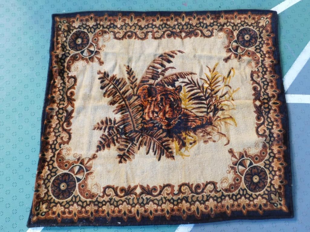 RARE EARLY CHASE BUGGY BLANKET WITH TIGER ANTIQUE VINTAGE: RARE EARLY CHASE BUGGY BLANKET WITH TIGER ANTIQUE VINTAGE