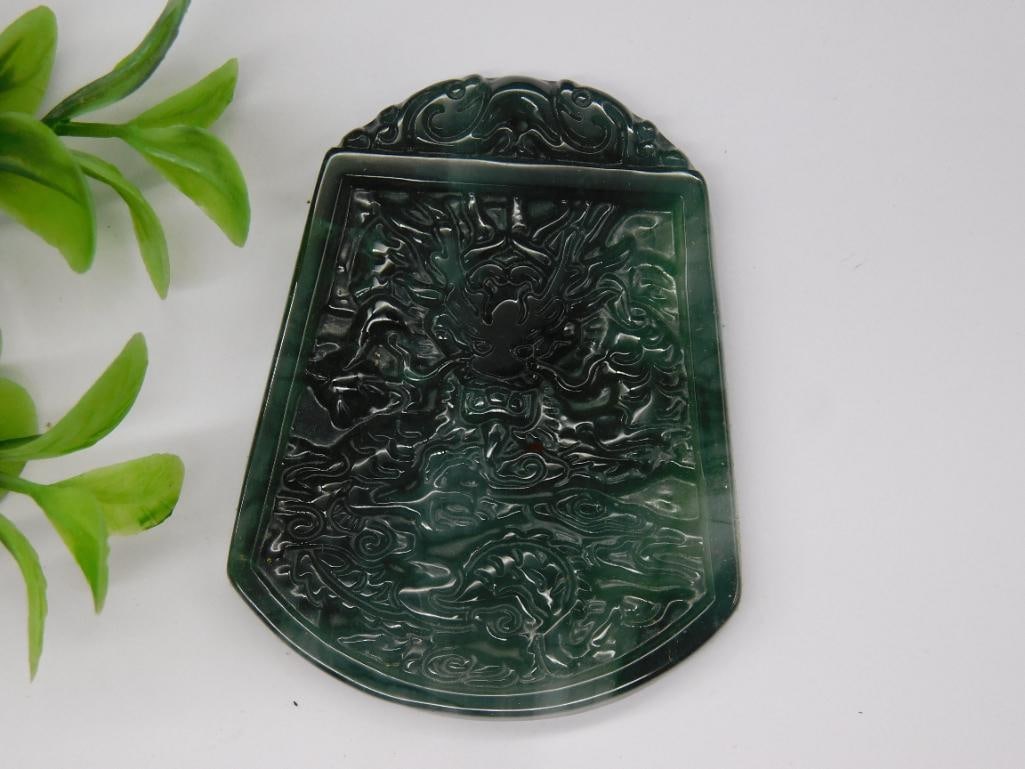 CARVED JADE PENDANT ROCK STONE LAPIDARY SPECIMEN (1 of 2)