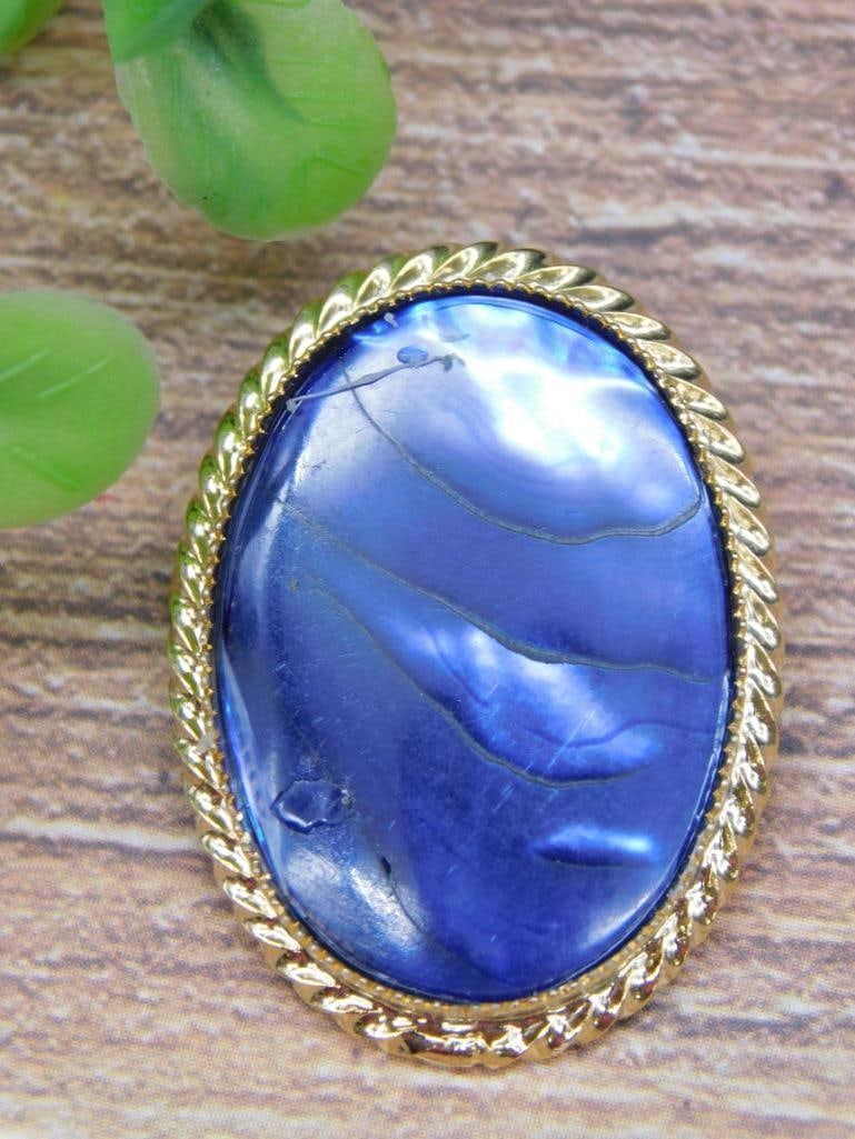 ABALONE BROOCH ROCK STONE LAPIDARY SPECIMEN (1 of 2)