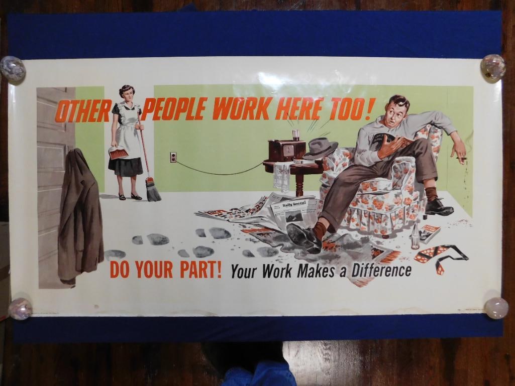 1952 THE SHELDON-CLAIRE COMPANY DO YOUR PART POSTER VINTAGE ANTIQUE: 1952 THE SHELDON-CLAIRE COMPANY DO YOUR PART POSTER VINTAGE ANTIQUE