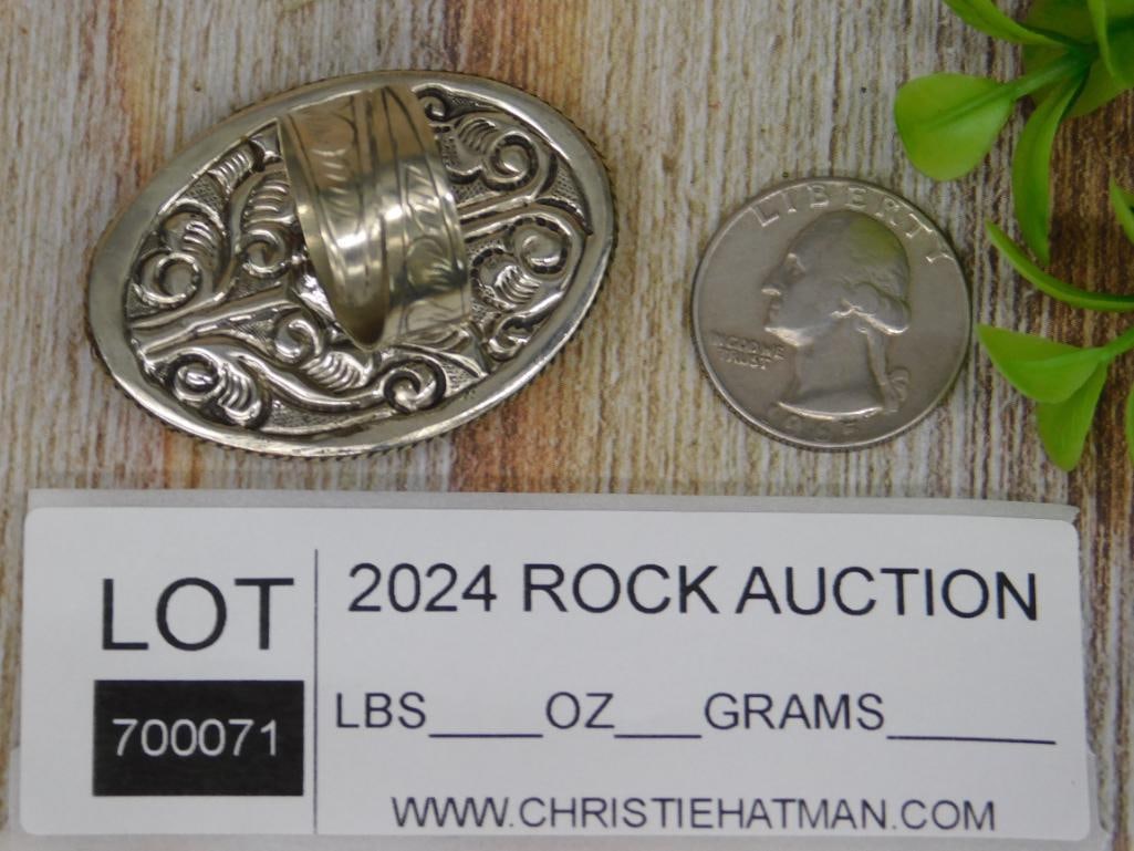 ADJUSTABLE STONE RING WITH INTRICATE TOOLING - 2