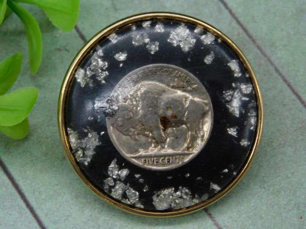 BUFFALO NICKEL BOLO TIE SLIDE: BUFFALO NICKEL BOLO TIE SLIDE