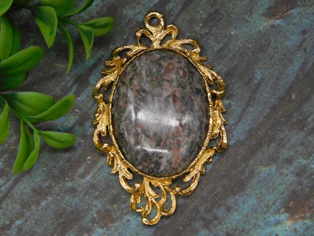 GENUINE STONE PENDANT ROCK STONE LAPIDARY SPECIMEN (1 of 2)