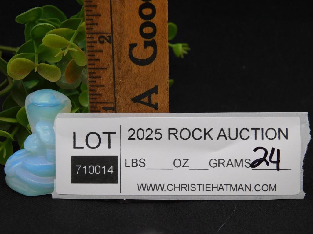 Carved Opalite SNAKE Figurine with Iridescent Hue ROCK STONE LAPIDARY SPECIMEN: Carved Opalite SNAKE Figurine with Iridescent Hue ROCK STONE LAPIDARY SPECIMEN