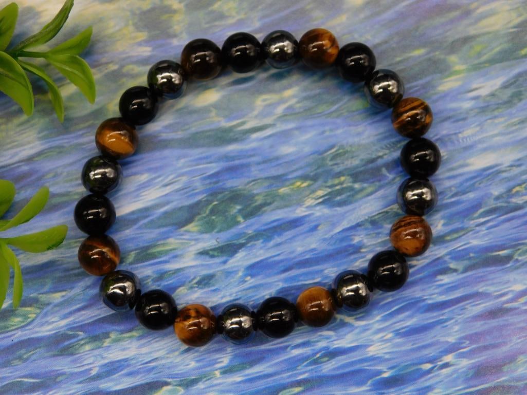 Beaded Stretch Bracelet ROCK STONE LAPIDARY SPECIMEN: Beaded Stretch Bracelet ROCK STONE LAPIDARY SPECIMEN