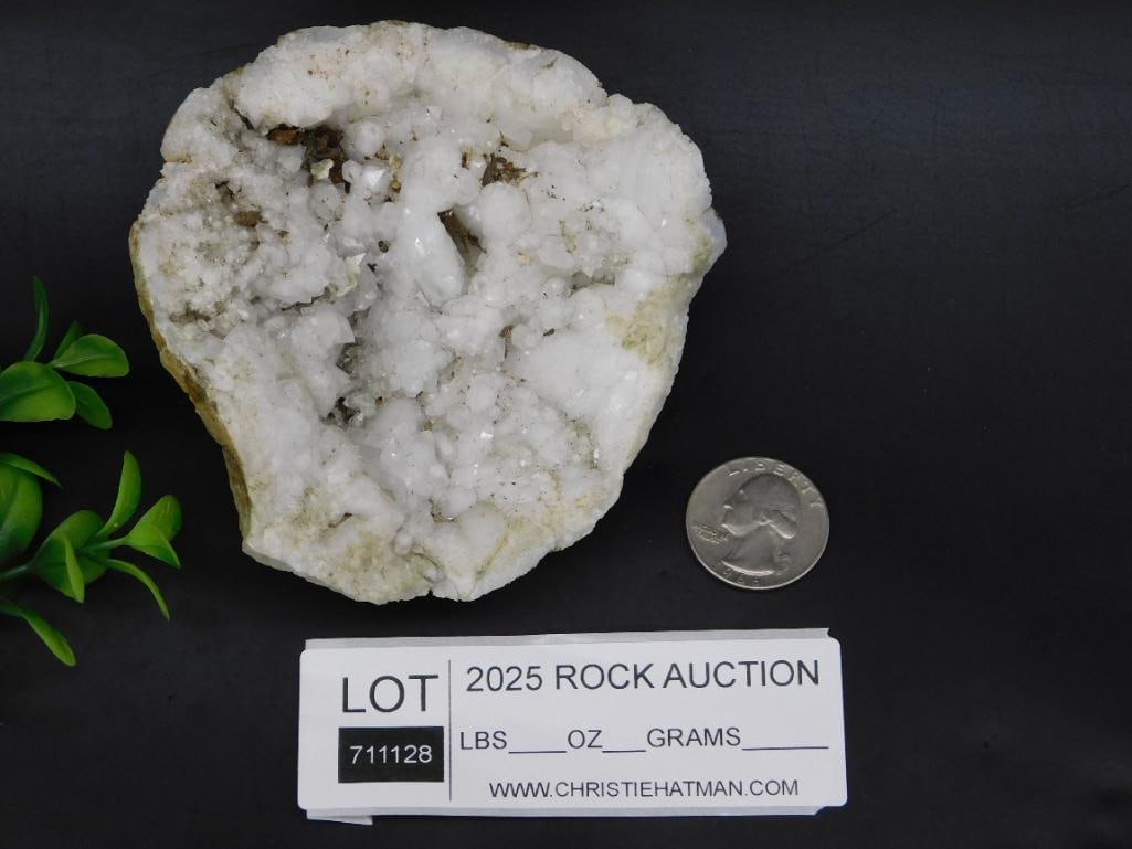 White Quartz Geode with Sparkling Interior - 2