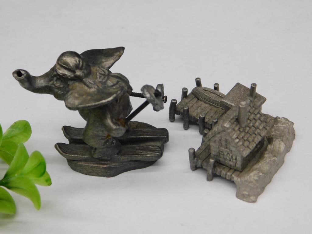 Vintage Spoontiques Pewter Figurine Set, 1986: Vintage Spoontiques Pewter Figurine Set, 1986