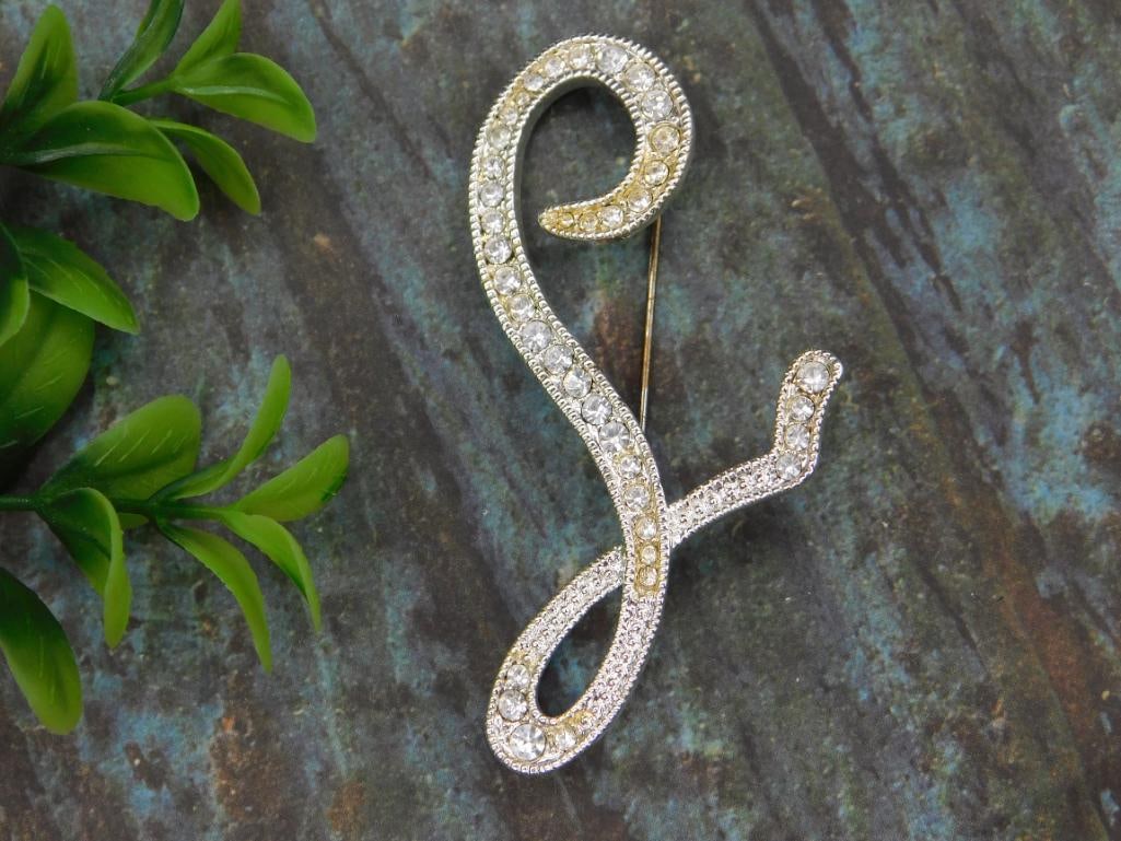 Rhinestone Encrusted Decorative Brooch (1 of 2)