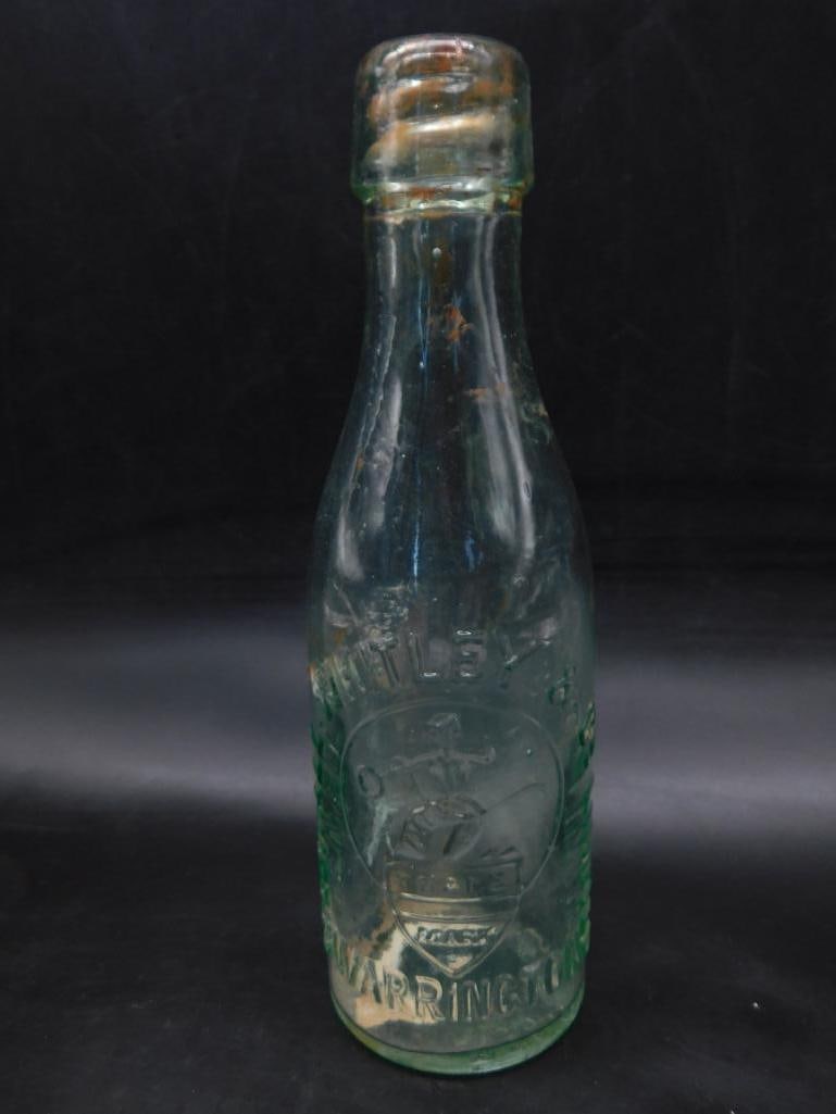 BLOB TOP ANTIQUE AQUA-COLORED GLASS BOTTLE VINTAGE ANTIQUE: BLOB TOP ANTIQUE AQUA-COLORED GLASS BOTTLE VINTAGE ANTIQUE