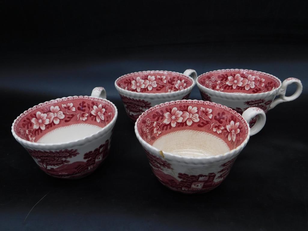 COPELAND SPODE TOWER PINK TEACUPS VINTAGE ANTIQUE (1 of 5)
