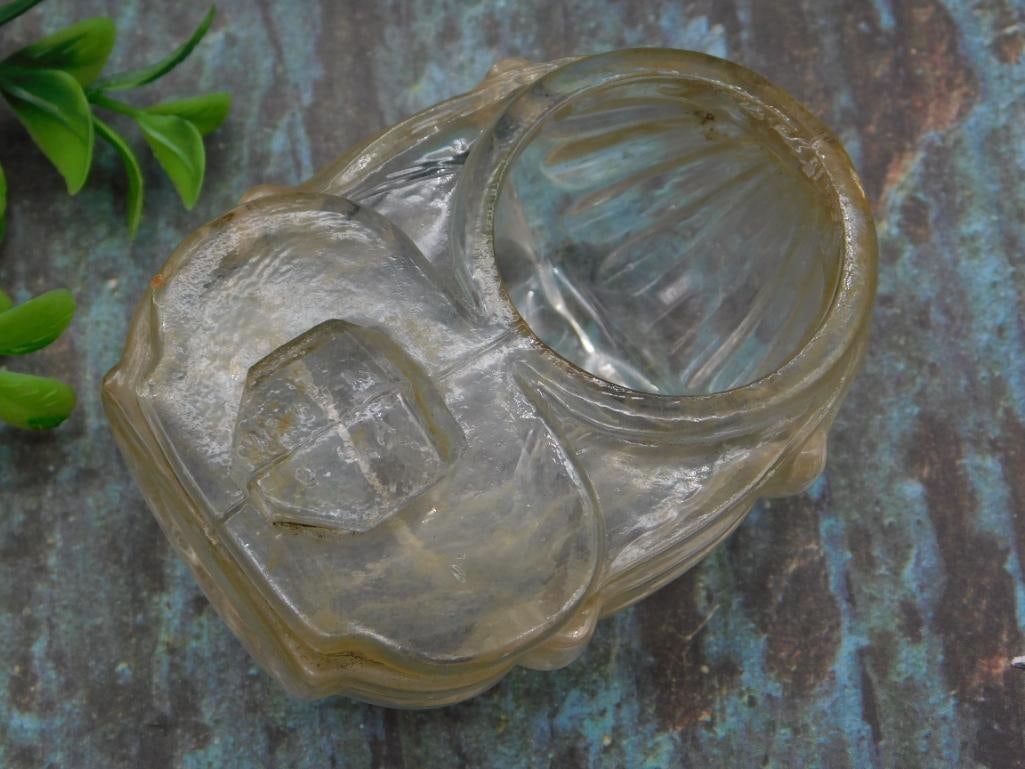 VINTAGE GLASS BIRD CAGE FEEDER: VINTAGE GLASS BIRD CAGE FEEDER