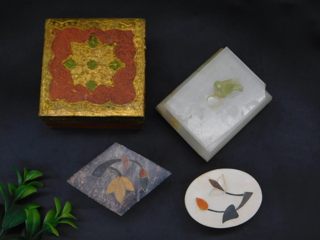 TRINKET BOXES MIXED LOT VINTAGE ANTIQUE (1 of 2)