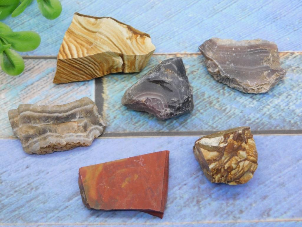 MIXED LOT ROCK STONE LAPIDARY SPECIMEN: MIXED LOT ROCK STONE LAPIDARY SPECIMEN