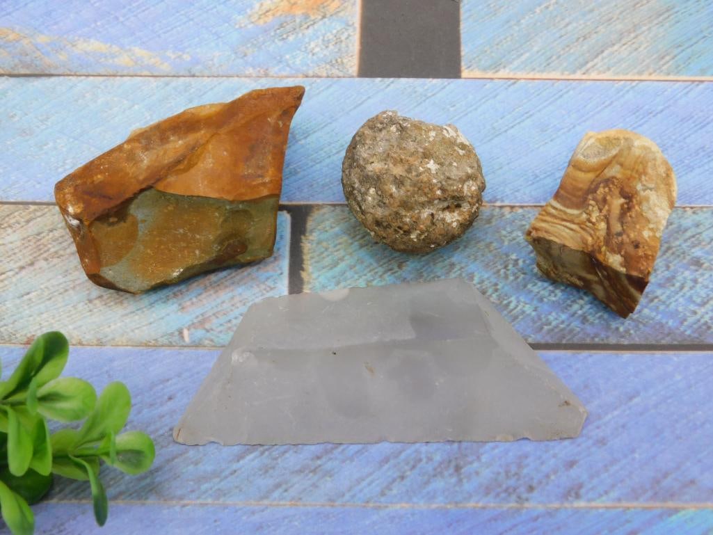 MIXED LOT ROCK STONE LAPIDARY SPECIMEN: MIXED LOT ROCK STONE LAPIDARY SPECIMEN