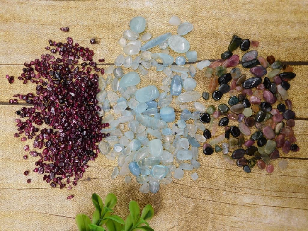 TOURMALINE AQUAMARINE GARNET ROCK STONE LAPIDARY SPECIMEN: TOURMALINE AQUAMARINE GARNET ROCK STONE LAPIDARY SPECIMEN