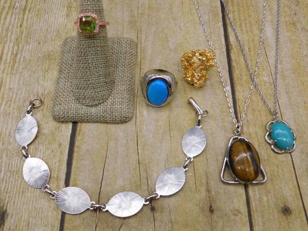 MIXED JEWELRY LOT ROCK STONE LAPIDARY SPECIMEN: MIXED JEWELRY LOT ROCK STONE LAPIDARY SPECIMEN