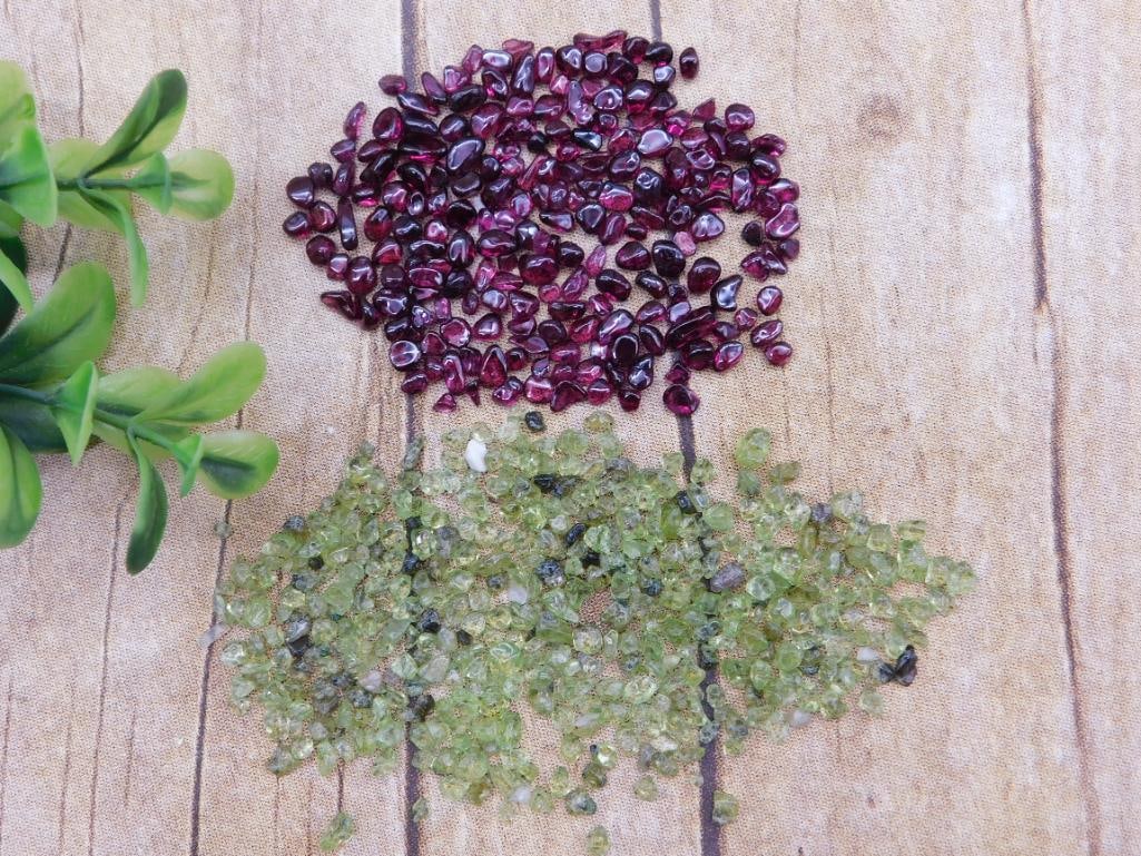 GARNET AND PERIDOT ROCK STONE LAPIDARY SPECIMEN: GARNET AND PERIDOT ROCK STONE LAPIDARY SPECIMEN