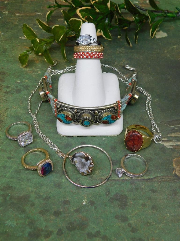 MIXED JEWELRY LOT ROCK STONE LAPIDARY SPECIMEN (1 of 2)