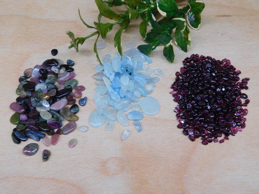 TOURMALINE AQUAMARINE GARNET ROCK STONE LAPIDARY SPECIMEN: TOURMALINE AQUAMARINE GARNET ROCK STONE LAPIDARY SPECIMEN