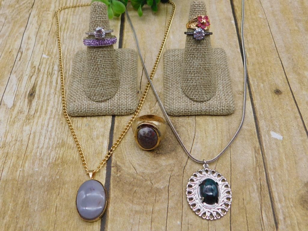 MIXED JEWELRY LOT ROCK STONE LAPIDARY SPECIMEN: MIXED JEWELRY LOT ROCK STONE LAPIDARY SPECIMEN