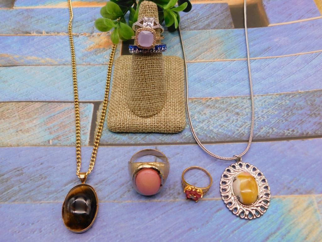 MIXED JEWELRY LOT ROCK STONE LAPIDARY SPECIMEN: MIXED JEWELRY LOT ROCK STONE LAPIDARY SPECIMEN