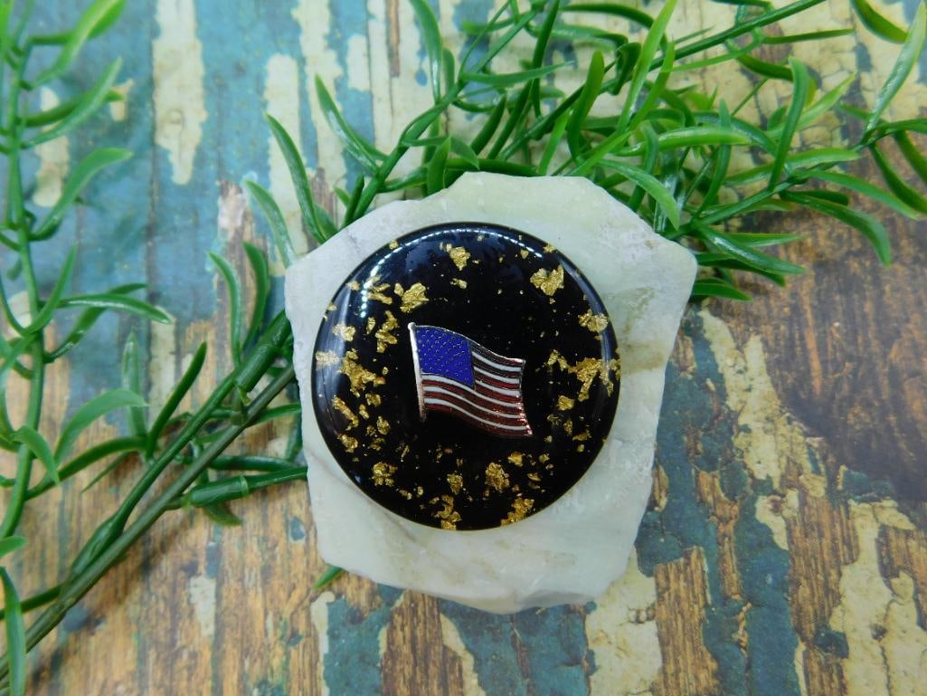 GOLD FLAKE FLAG CABOCHON ROCK STONE LAPIDARY SPECIMEN: GOLD FLAKE FLAG CABOCHON ROCK STONE LAPIDARY SPECIMEN