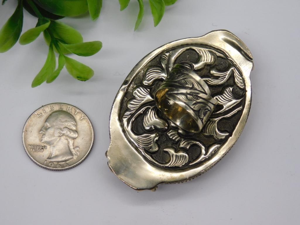 AMETHYST STATEMENT RING ADJUSTABLE WITH INTRICATE TOOLING - 2