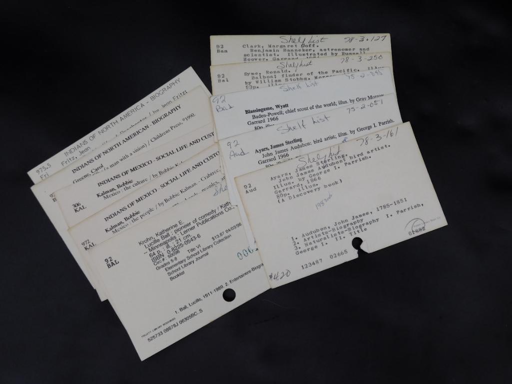 VINTAGE LIBRARY INDEX CARDS ANTIQUE: VINTAGE LIBRARY INDEX CARDS ANTIQUE